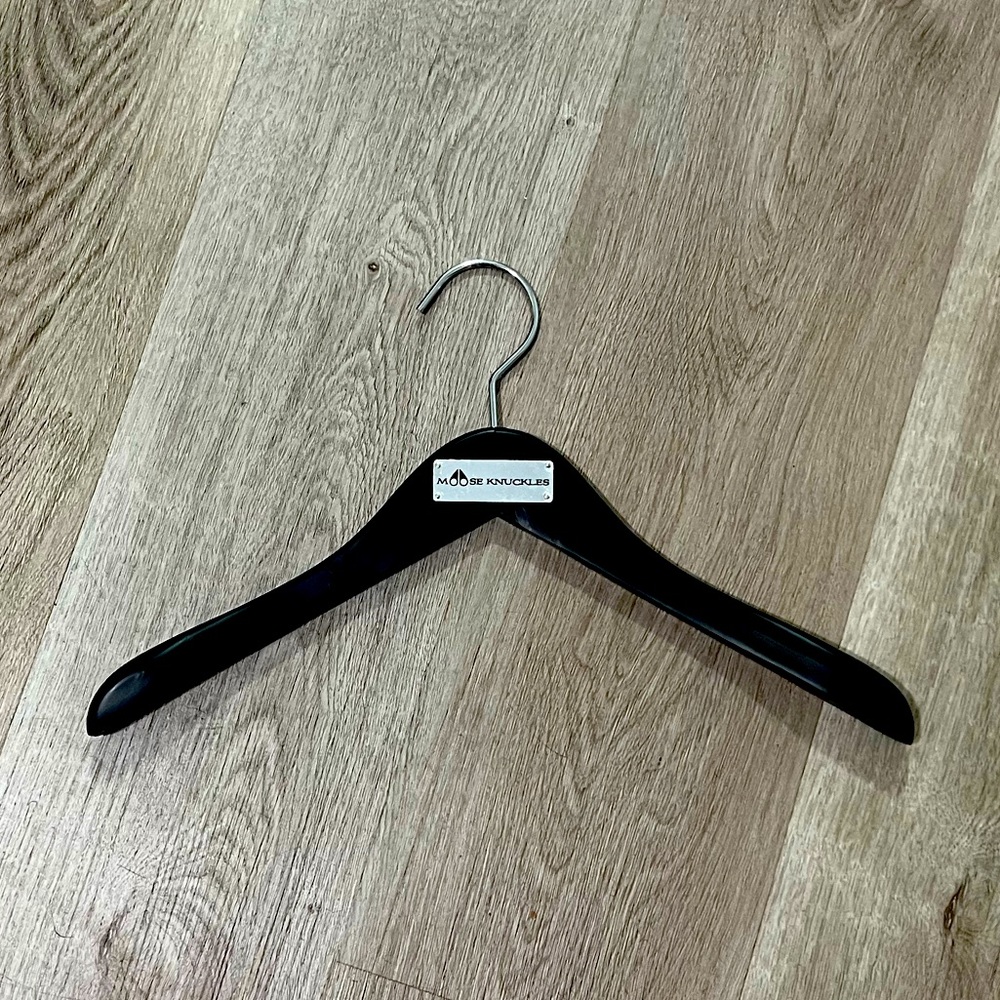 Moose Knuckles wood hanger